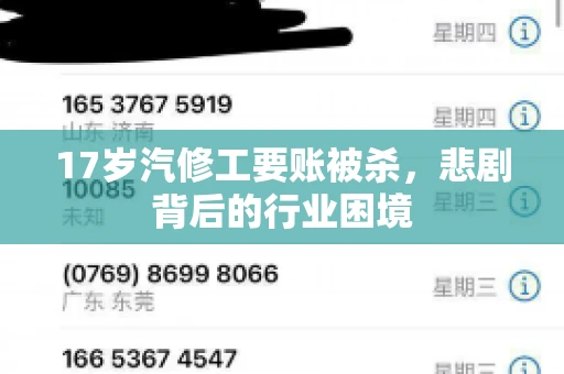 17岁汽修工要账被杀，悲剧背后的行业困境