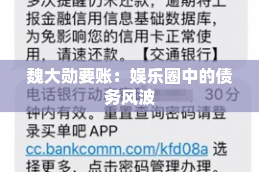 魏大勋要账：娱乐圈中的债务风波