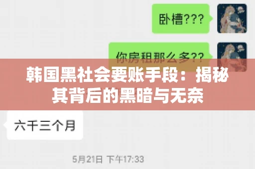 韩国黑社会要账手段：揭秘其背后的黑暗与无奈