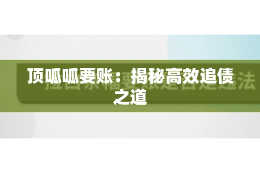 顶呱呱要账：揭秘高效追债之道