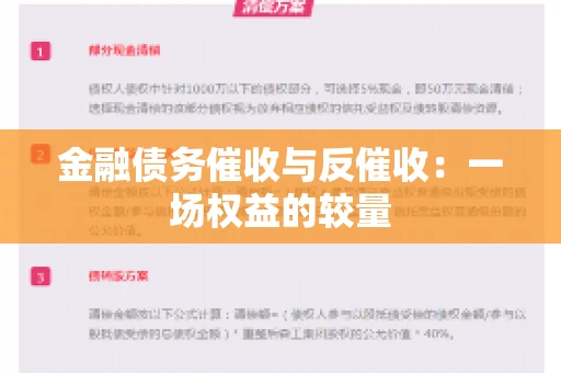 金融债务催收与反催收：一场权益的较量