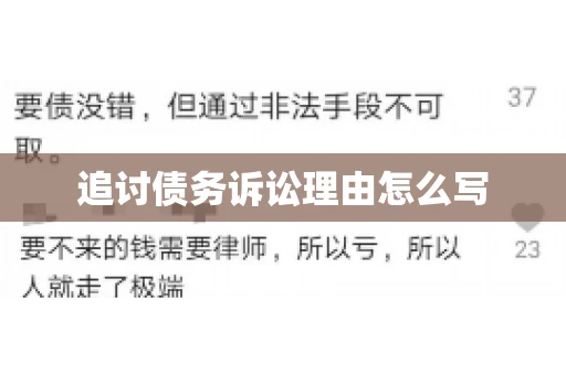 追讨债务诉讼理由怎么写