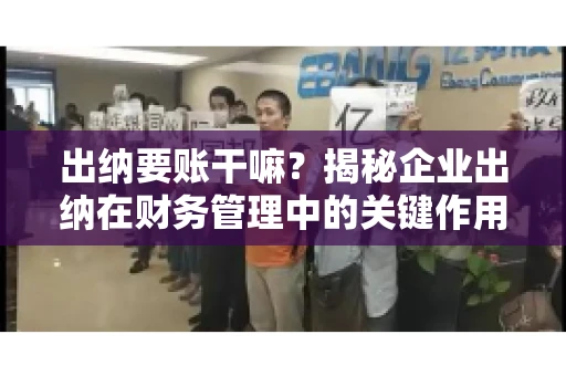 出纳要账干嘛？揭秘企业出纳在财务管理中的关键作用